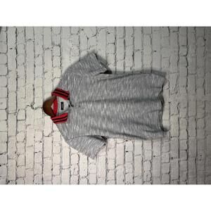 Alfani Men's Striped Polo Shirt‎ with Red and Black Collar S